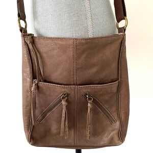 The Sak Lucia Crossbody Leather Bag Zipper & Fridge Accent